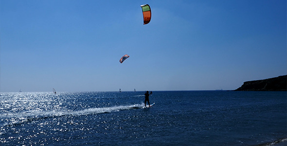 Kite Surfers And Calm Sea alt