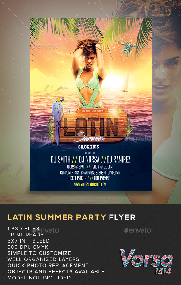 Latin Summer Party Flyer By VORSA