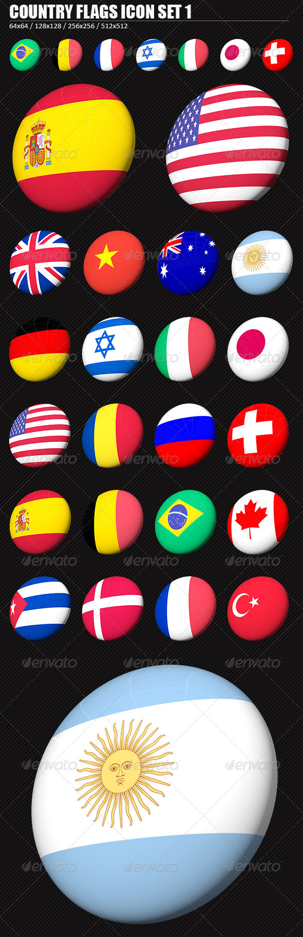 Country Flags PNG Icon Set 1 - Web Icons