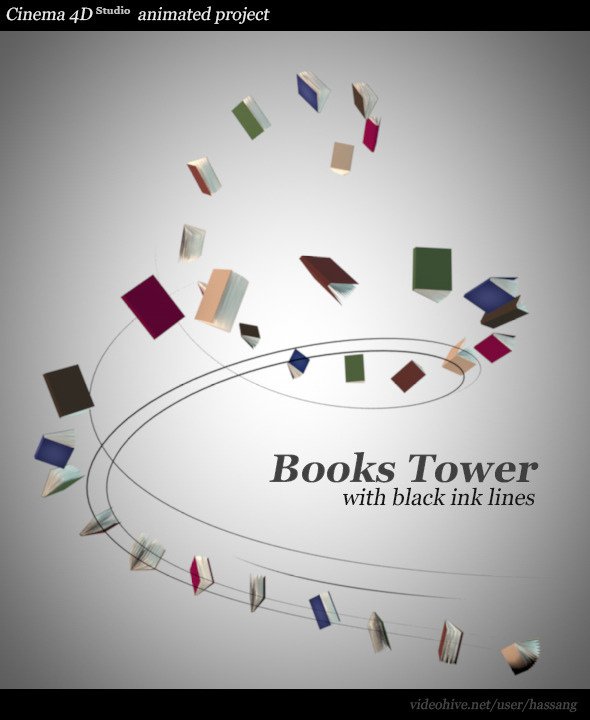 Books Tower with - 3Docean 11118473