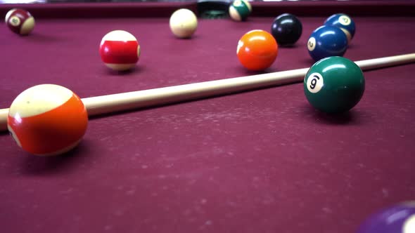 Billiard Table. Balls on the Billiard Table alt