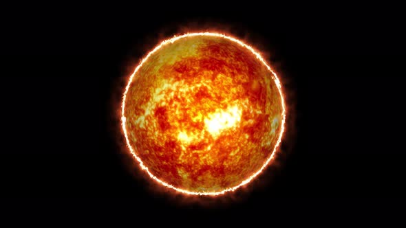 4k sun rotation. 3d rendered sun spinning in space. alt