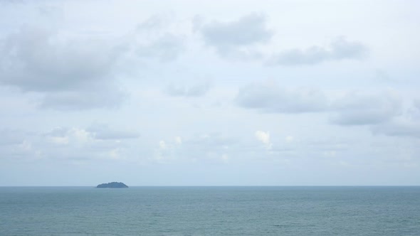 Beautiful tropical beach sea ocean with blue sky and white cloud alt