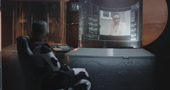 Astronaut Having Video Call alt