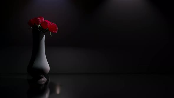 Rose Petals Falling From Vase alt