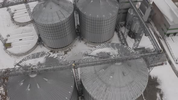 Aerial View Huge Tanks Of The Feed Elevator Complex alt