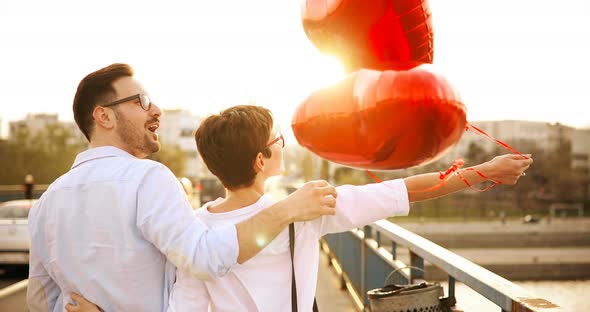 Couple in Love Dating and Smiling Outdoor alt