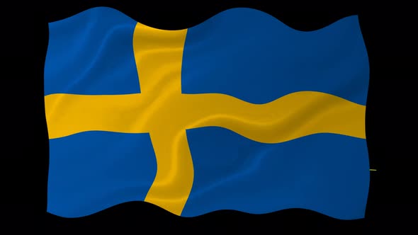 Sweden Flag Wavy National Flag Animation