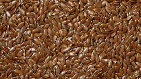 Healthy brown whole Linseed full frame close up  alt