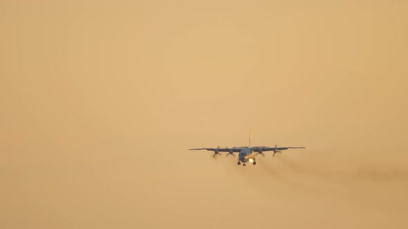 Military Airfreighter on Final Approach alt