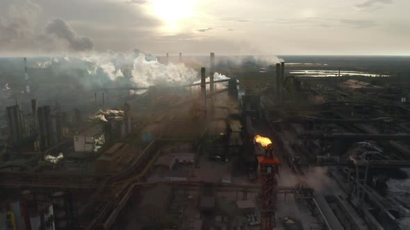 Aerial, Scene of Industrial Power Plant alt