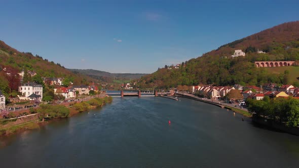 Beautiful top view of the Heidelberg castle and the old part of the city. alt
