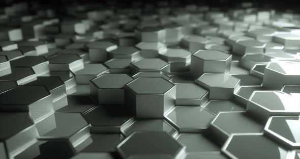 Silver Hexagon Seamless Looping