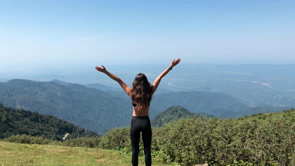 Woman Enjoying Mountain View