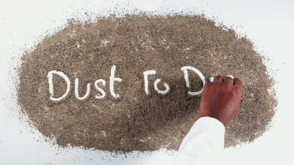 Finger Writing On Pepper Dust To Dust