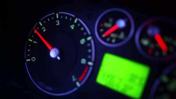 Car's tachometer moving