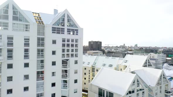 Tall Building, Drone Flying above to show the city scape alt