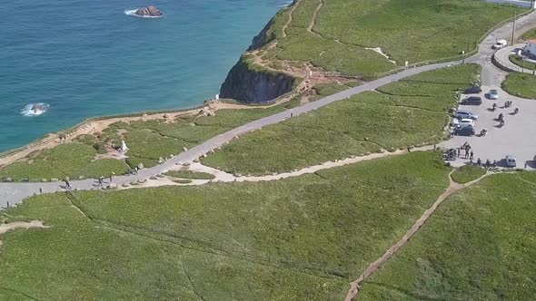 Cabo Da Roca, Portugal - People Tourists Walk At The Cape Rock Westernmost Point alt