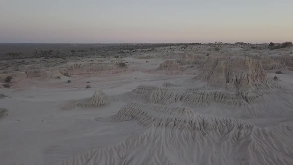 Walls of China, Mungo National Park, New South Wales, Australia Outback 4K Aerial Drone Footage