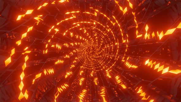 Abstract Swirl Animation Tunnel Energy Hot Lava Sectors and Particles