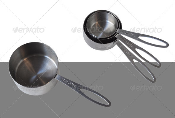 Metal Measuring Cups - Food & Drink Isolated Objects