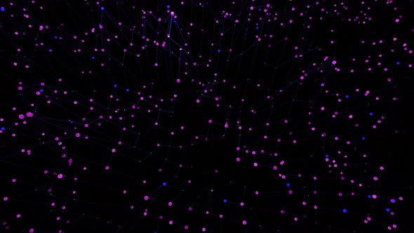 Bright flying small particles of different colors of shades alt