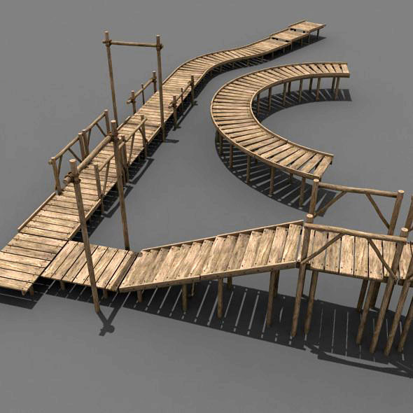 Modular Wood Walkway - 3Docean 11139534