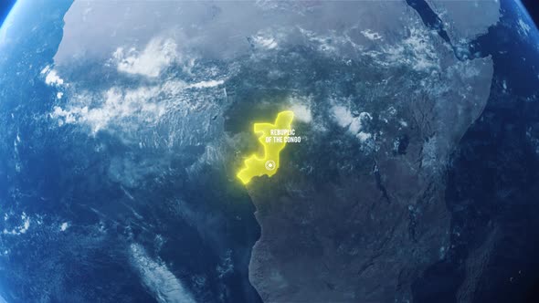 Earh Zoom In Space To Rebuplic Of The Congo Country Alpha Output
