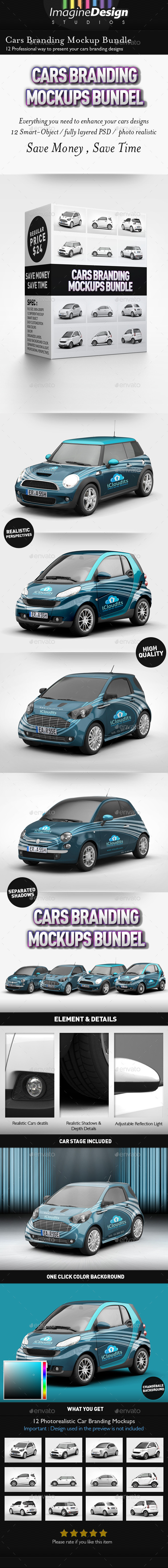 Cars Branding Mockups Bundle - Vehicle Wraps Print