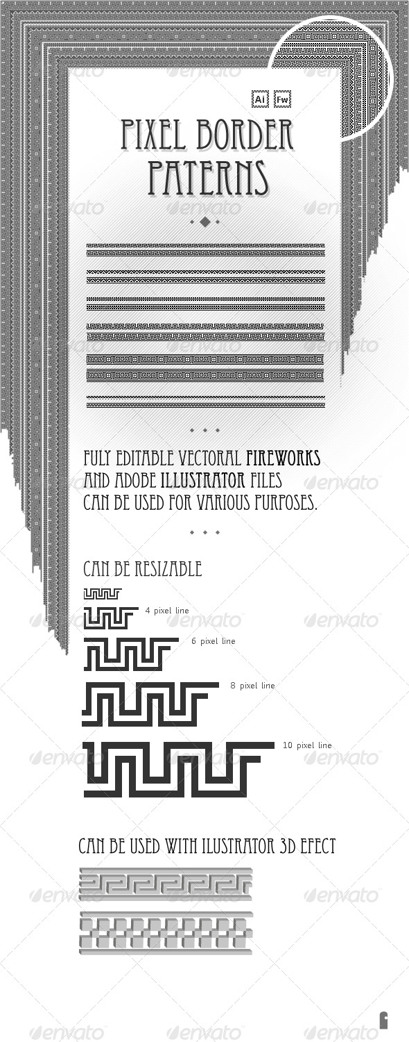 Pixel border patterns - Borders Decorative