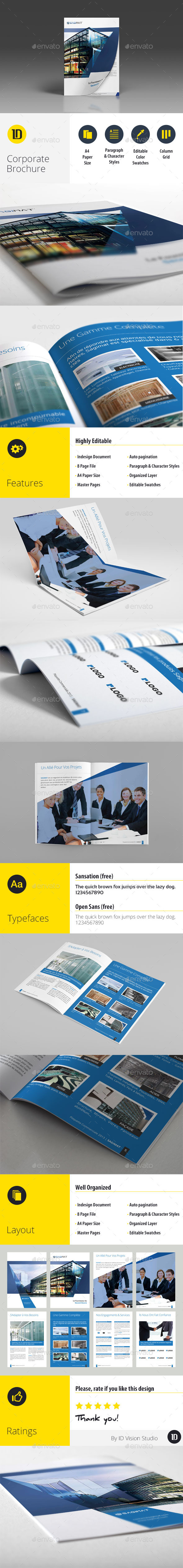 Corporate Business A4 Brochure 8 Pages InDesign - Corporate Brochures
