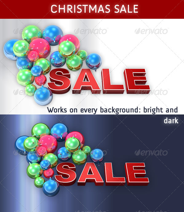 Christmas Sale with Glass Bulbs - Miscellaneous 3D Renders