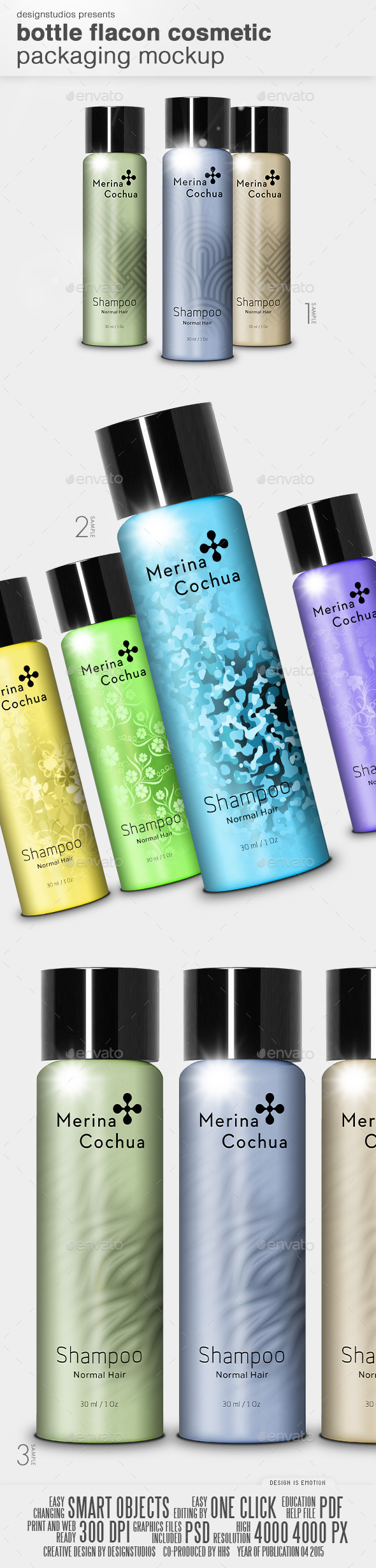 Bottle Flacon Cosmetic Packaging Mockup - Packaging Product Mock-Ups