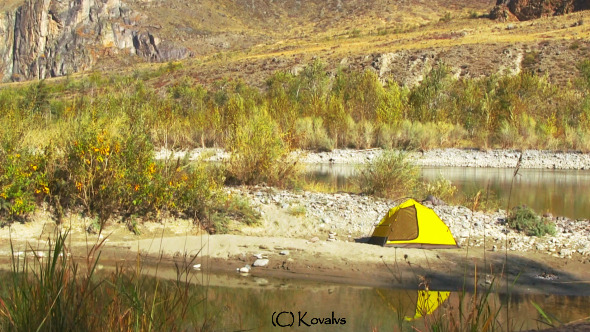 Tent On The River Bank