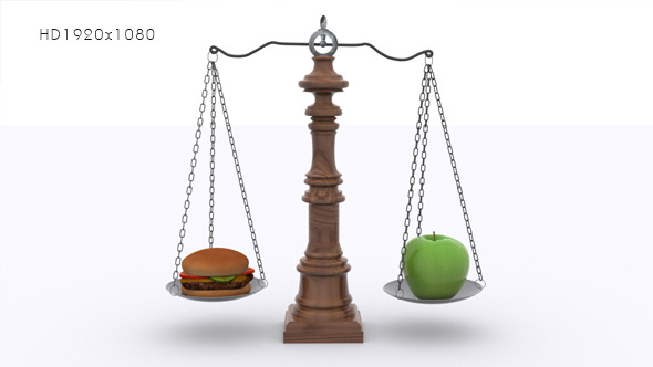 Scale - Healthy or Unhealthy Food Concept alt