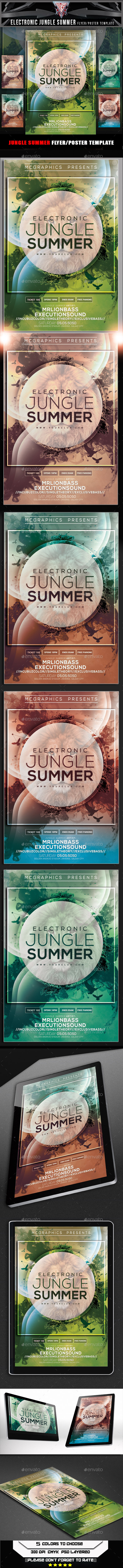 Electronic Jungle Summer Flyer Template