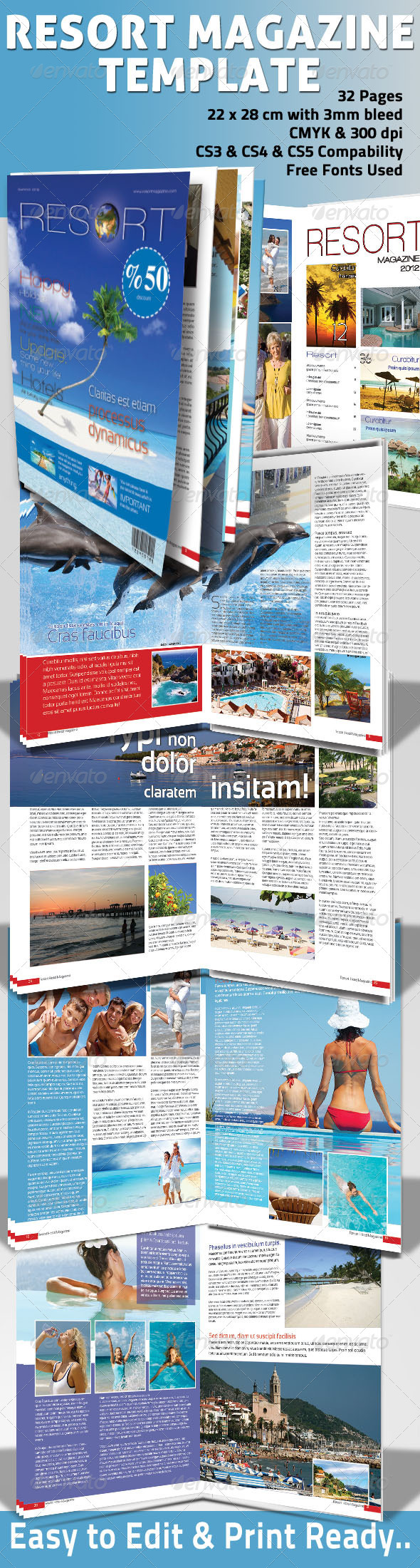 Resort Magazine Template - Magazines Print Templates