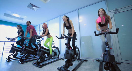 Group exercises in the gym