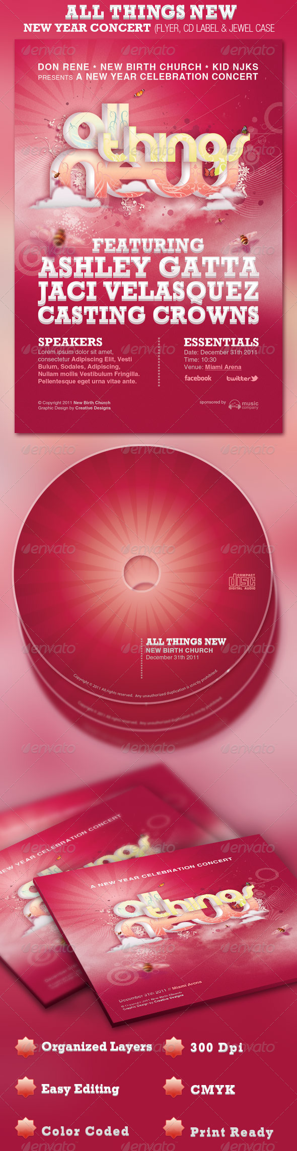 All Things New Church Flyer and CD Template - Church Flyers