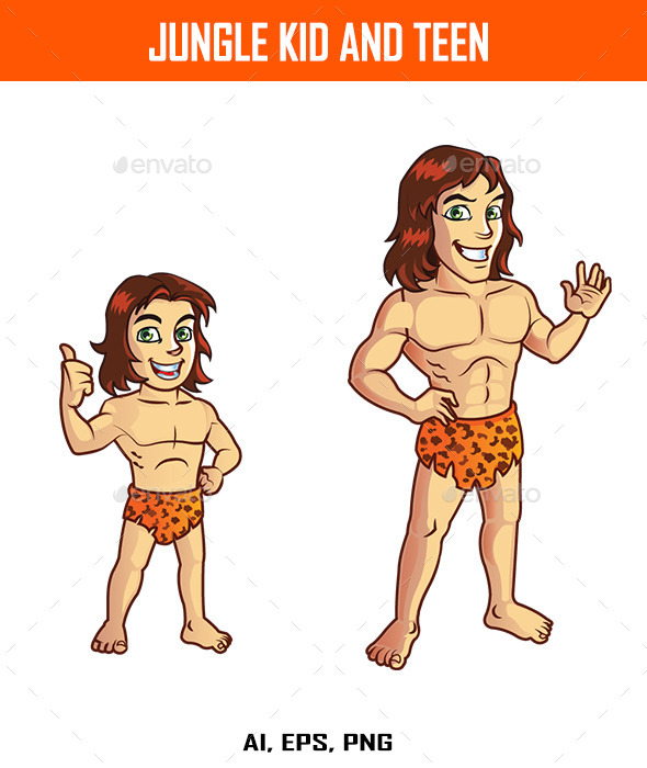 Jungle Kid and Teen - People Characters