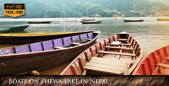 Boats on Phewa Lake in Nepal