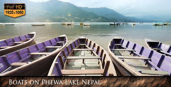 Boats on Phewa Lake Nepal