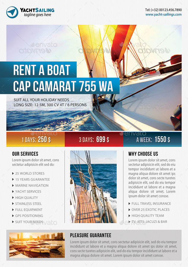 3 in 1 Sailing Yacht Travel Flyers Bundle V02, Print Templates ...