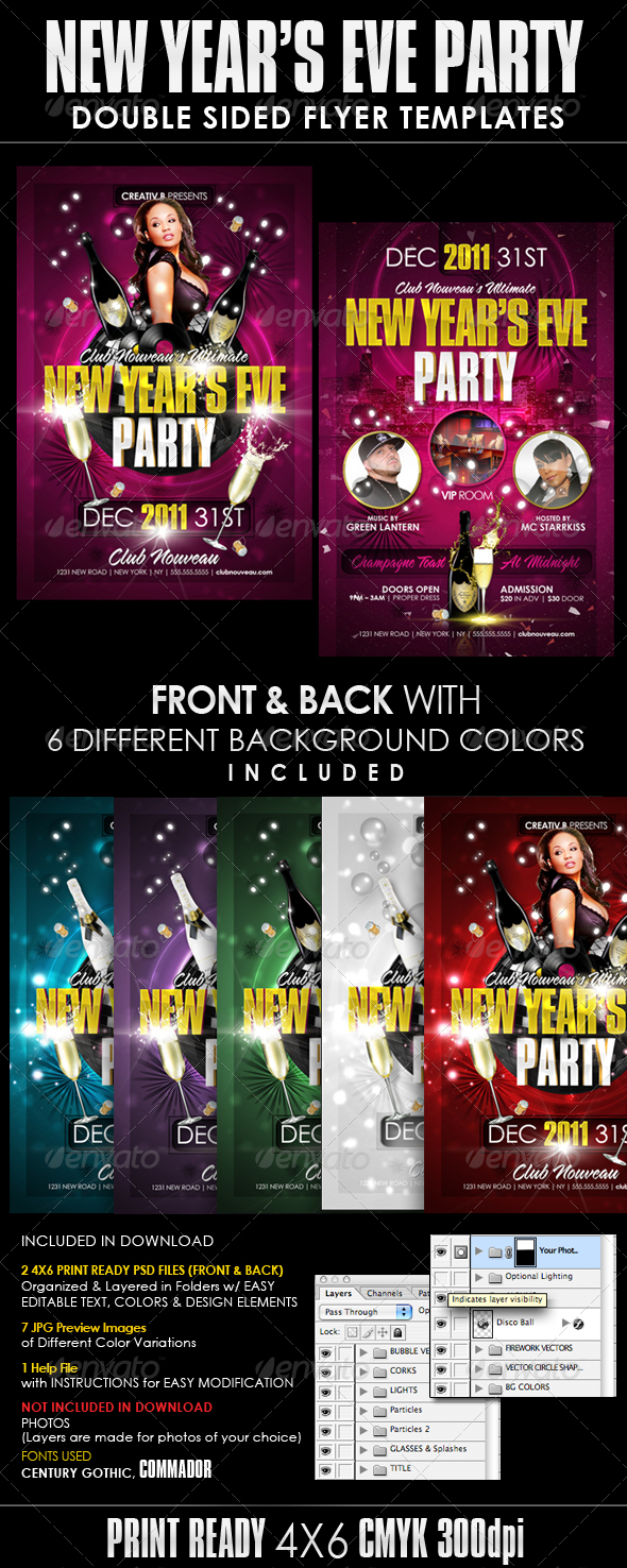 New Years Eve Party Flyer Templates - Clubs & Parties Events