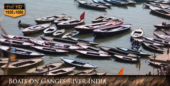 Boats on Ganges River India