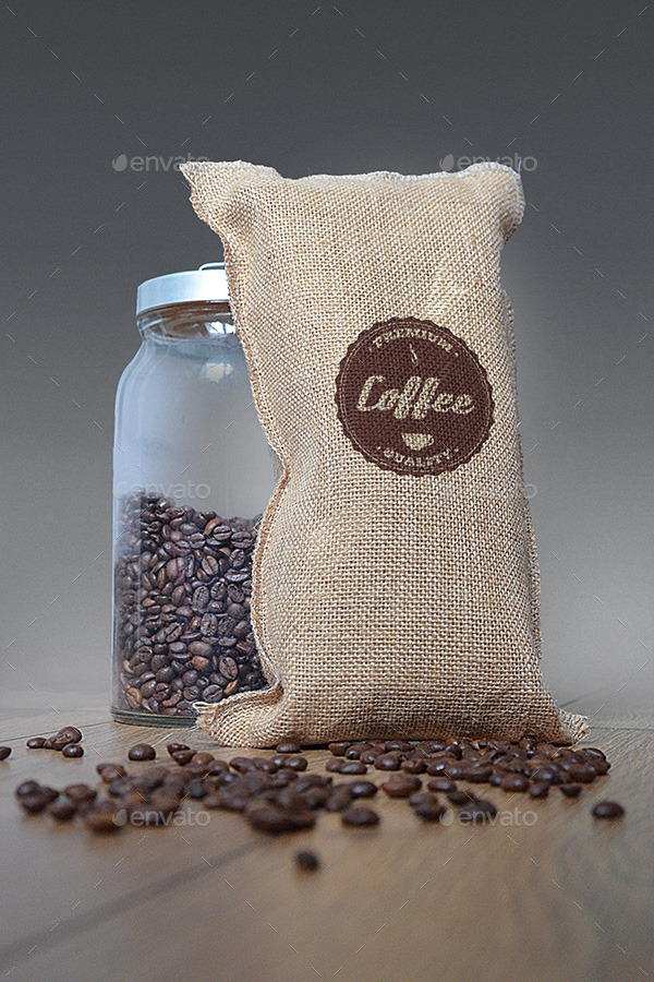 Download Jute Coffee Bag Logo Mockup by ejanas | GraphicRiver