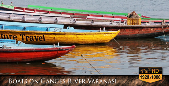Boats on Ganges River Varanasi