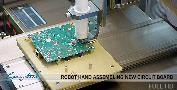 Robot Hand Assembling New Circuit Board