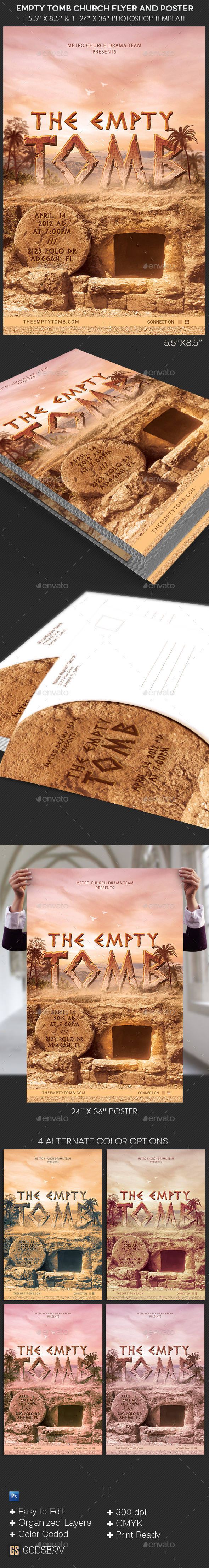 Empty Tomb Church Flyer Poster Template - Church Flyers