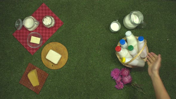 Dairy Products on Grass.
